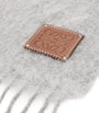 LOEWE Grey Wool-Mohair Logo Scarf