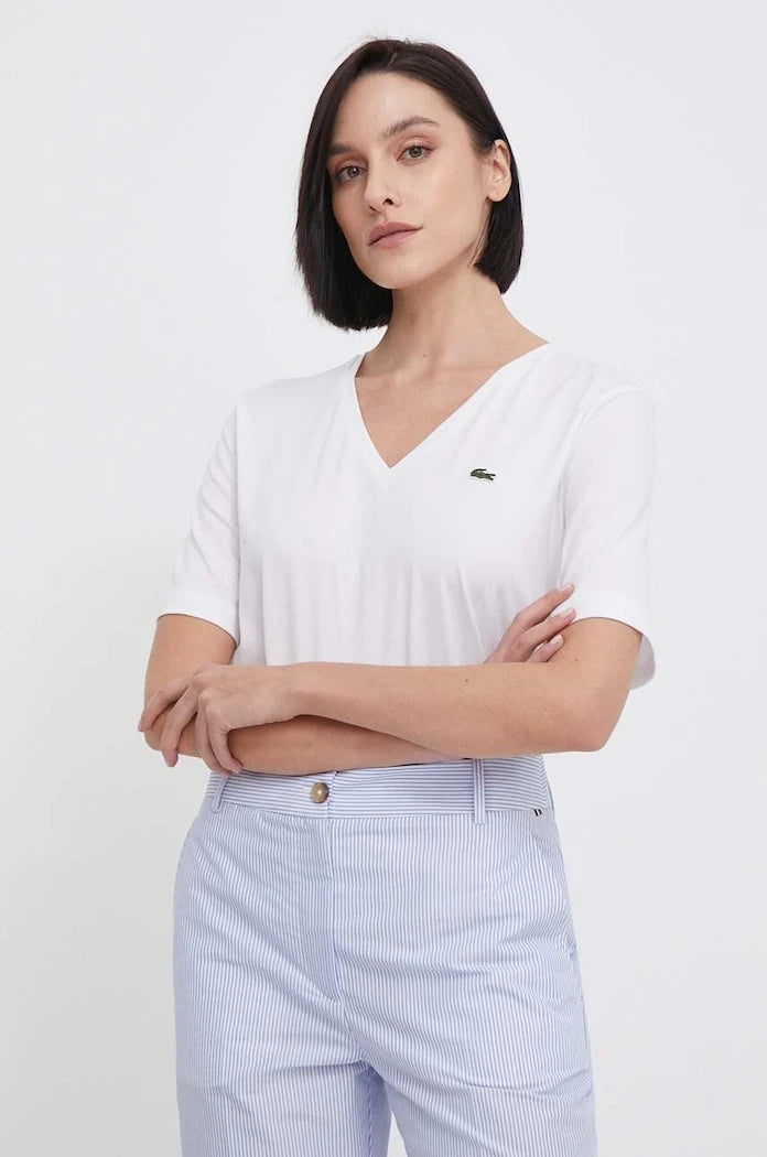 Lacoste basic kadın pamuklu tişört