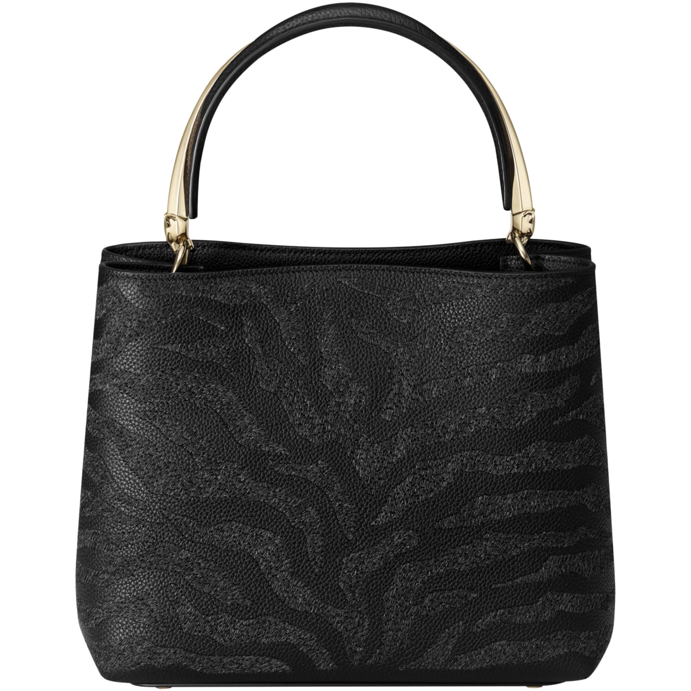 Black Calfskin Panthère de Cartier Top-Handle Bag