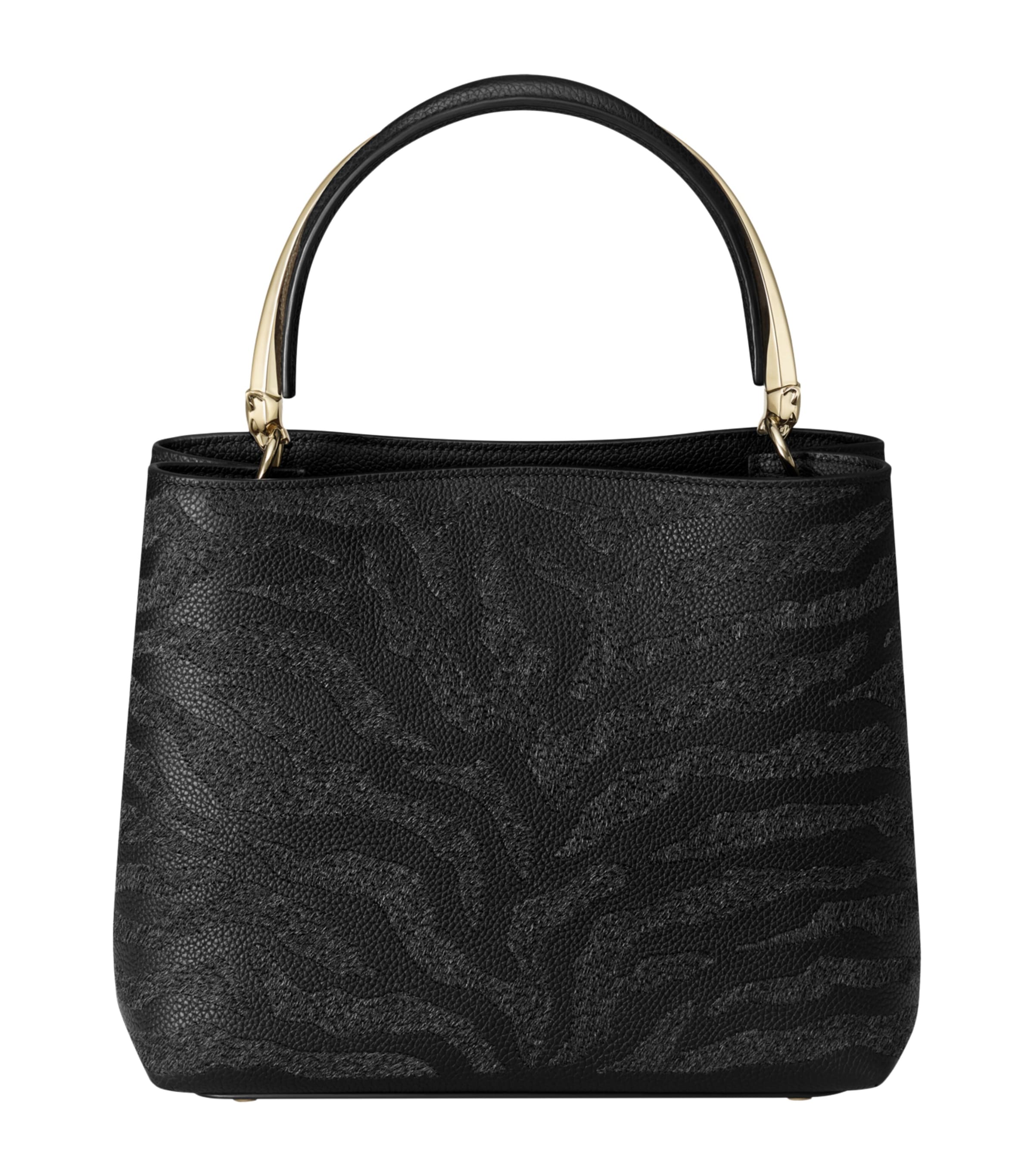 Black Calfskin Panthère de Cartier Top-Handle Bag