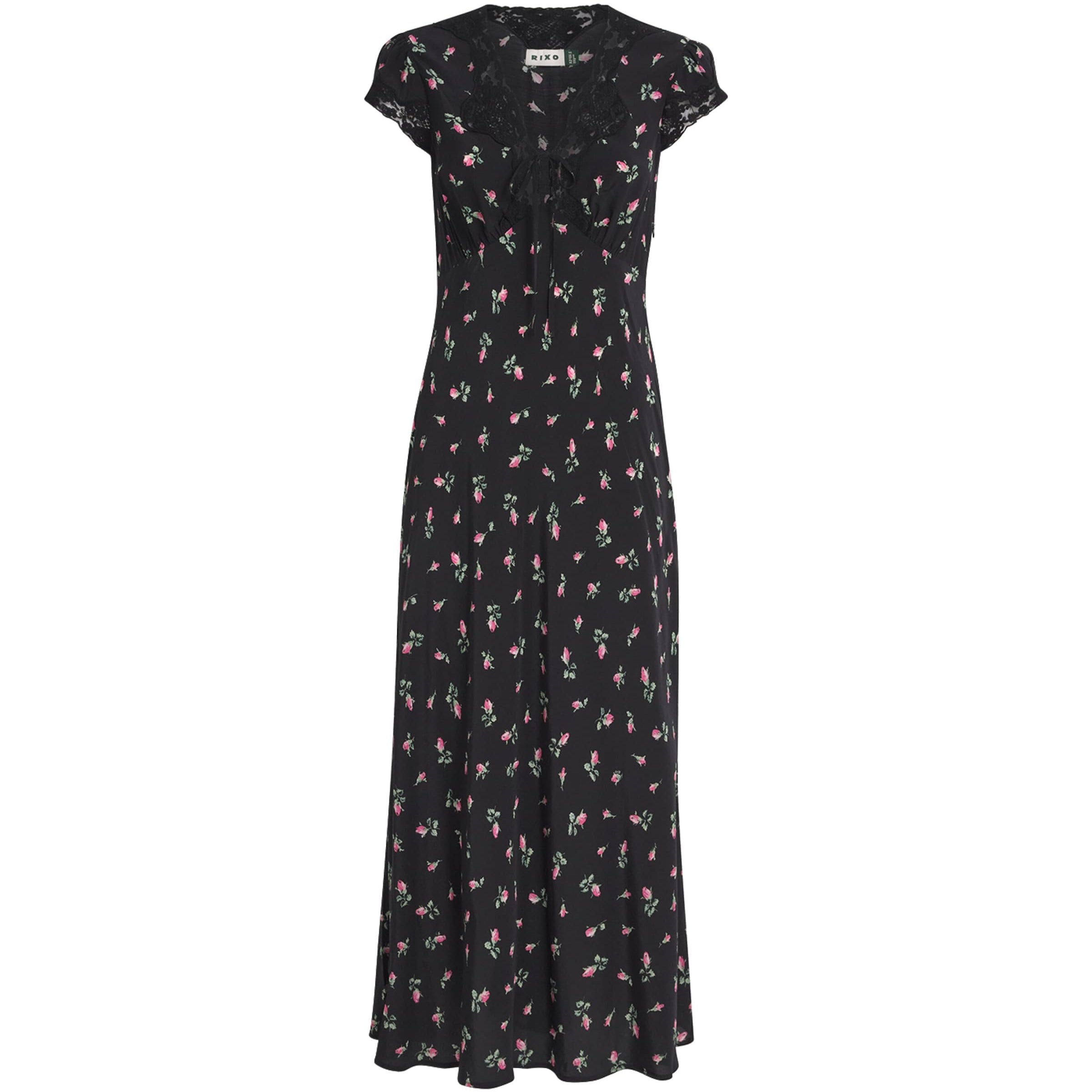 Rose Print Amary Maxi Dress SIENNA BUD BLACK