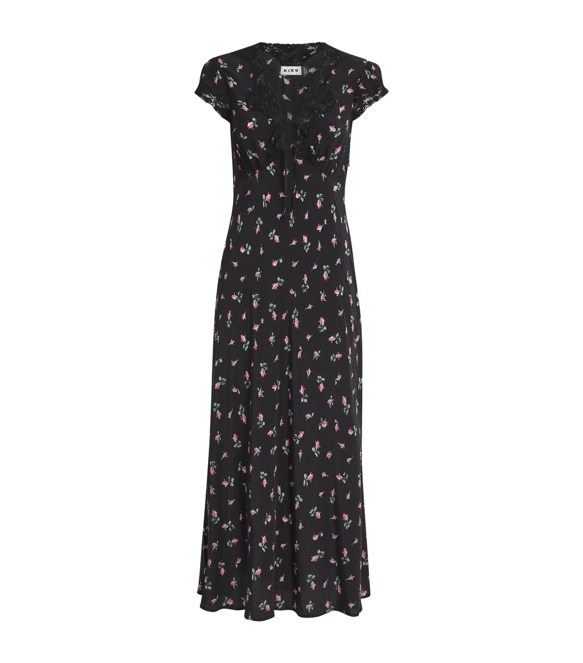 Rose Print Amary Maxi Dress SIENNA BUD BLACK