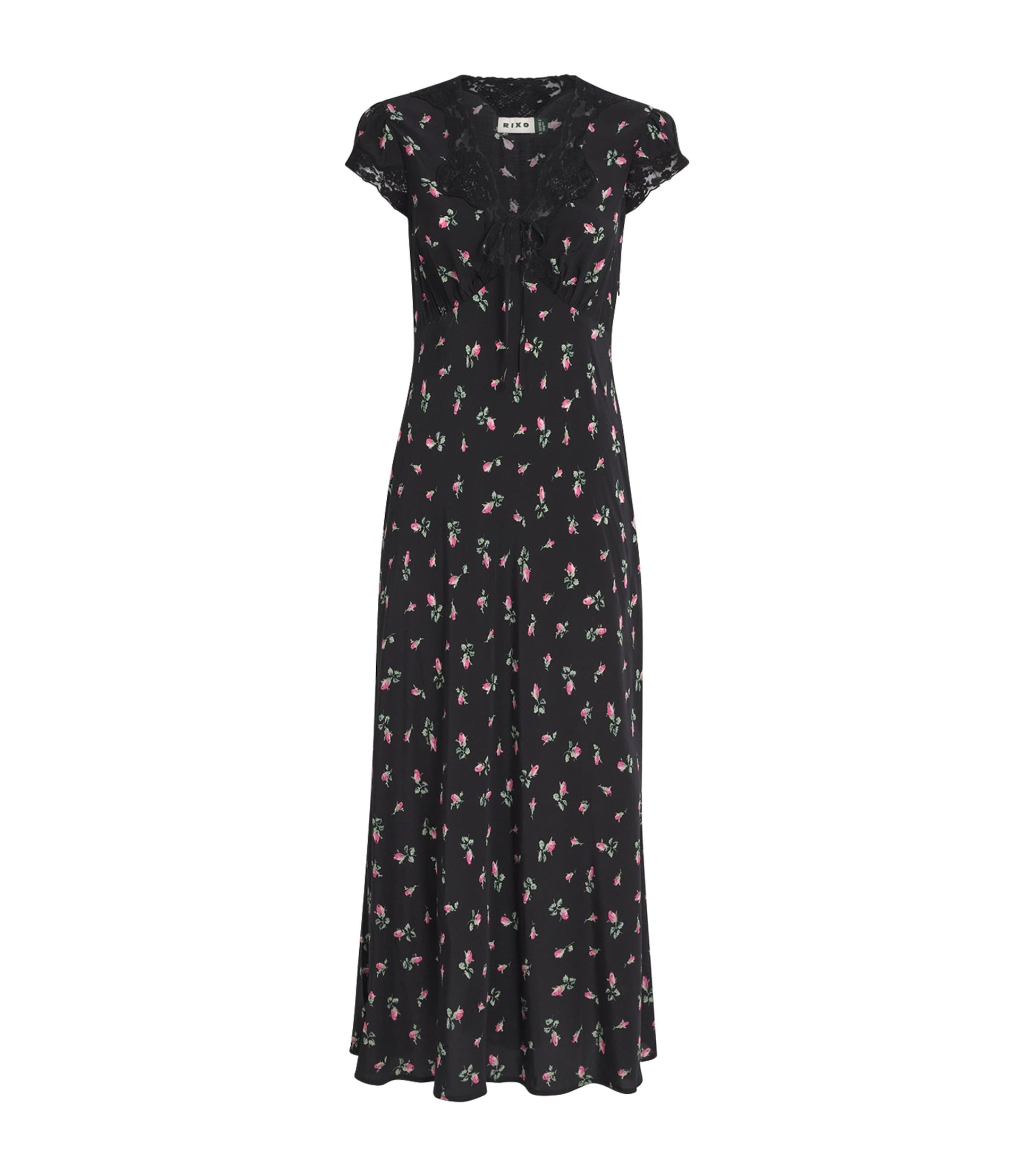 Rose Print Amary Maxi Dress SIENNA BUD BLACK