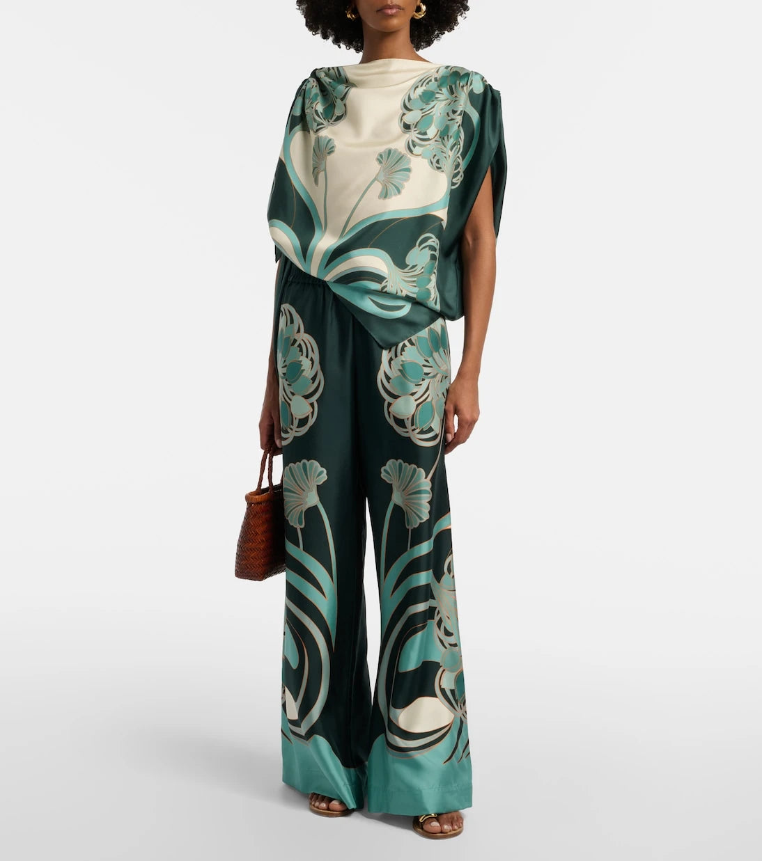 La DoubleJ - Full-On printed silk twill top