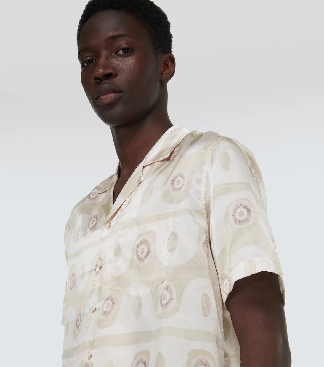 Commas - Printed silk and cotton shirt
