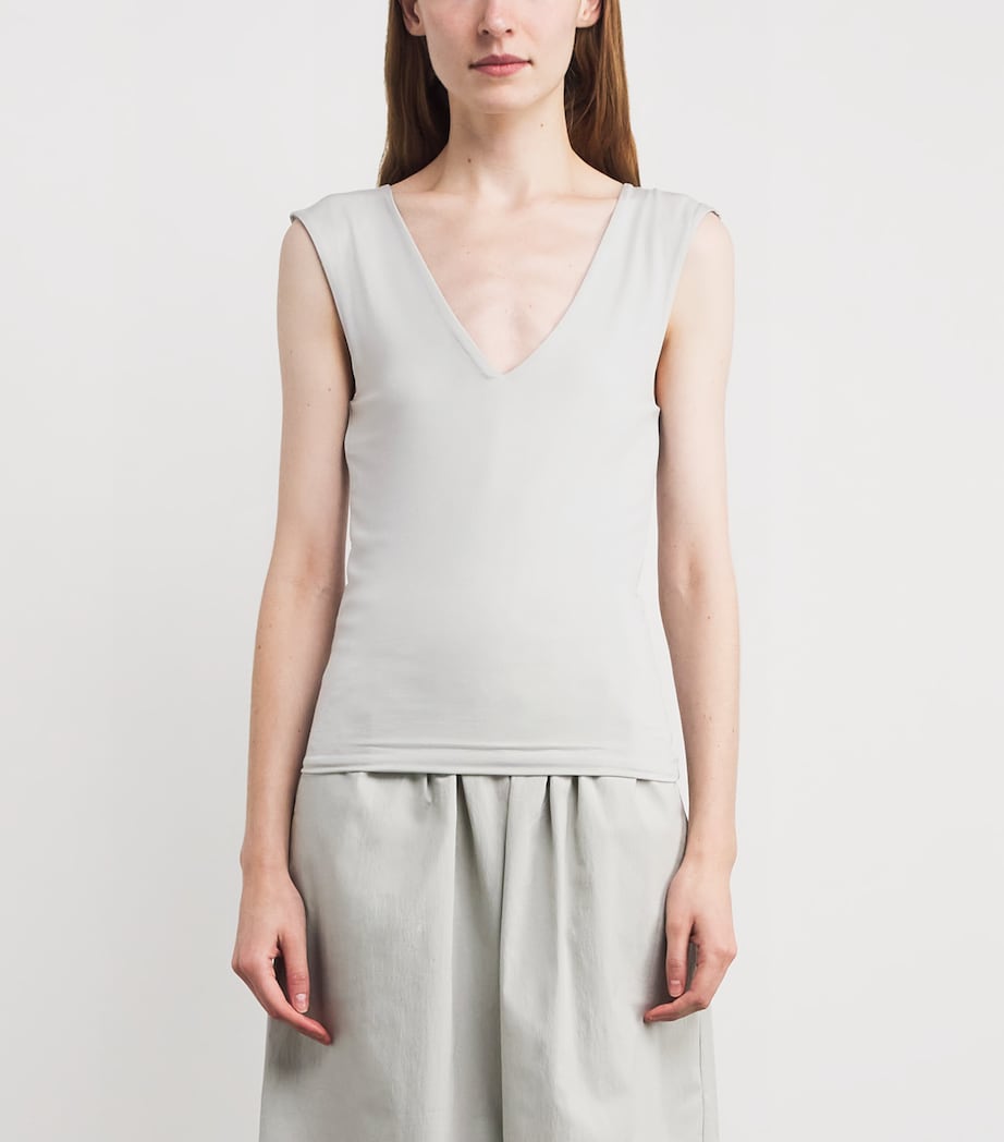 St. Agni Silver 90s V-Neck Top