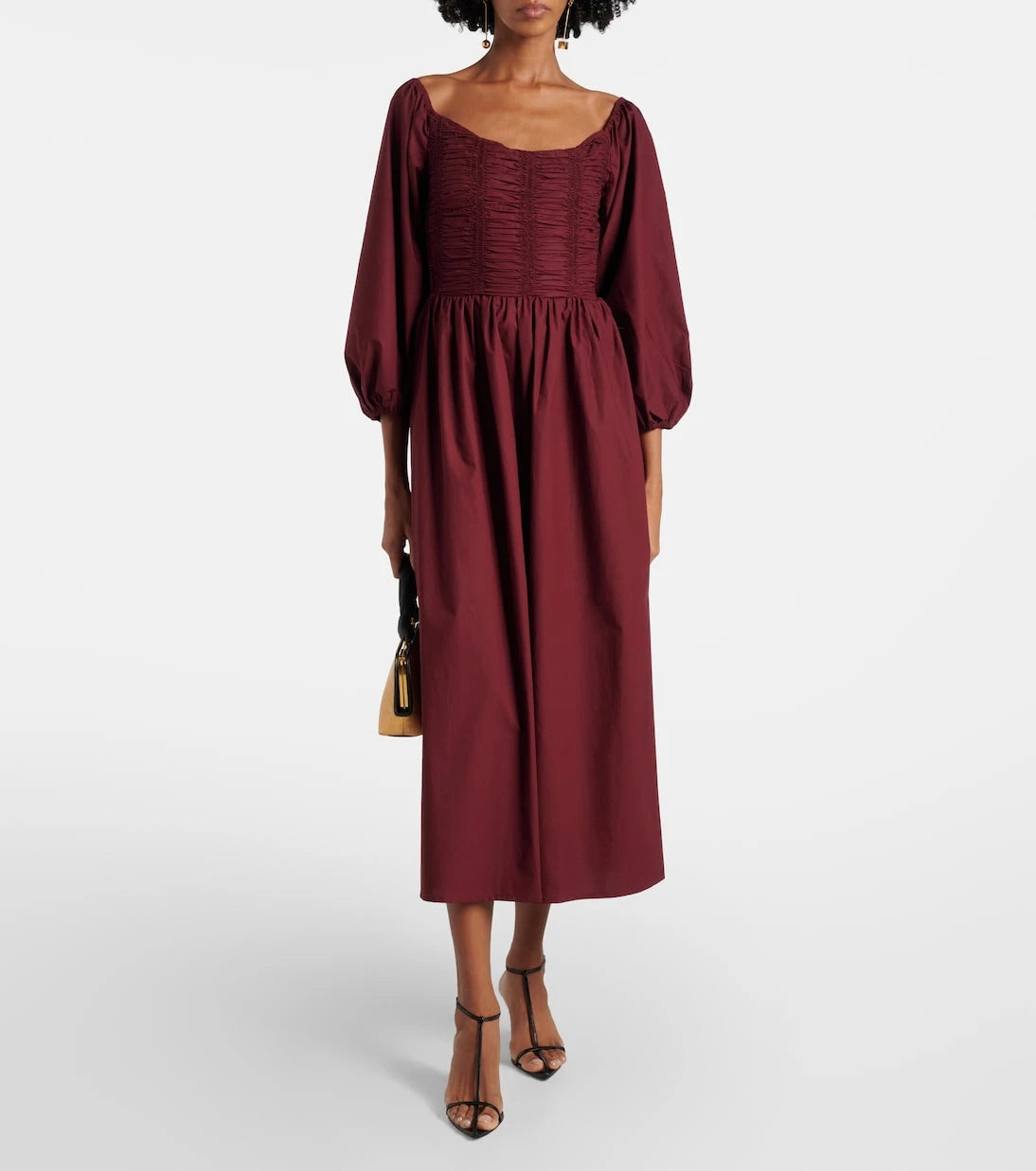 Faithfull - Alma gathered cotton maxi dress