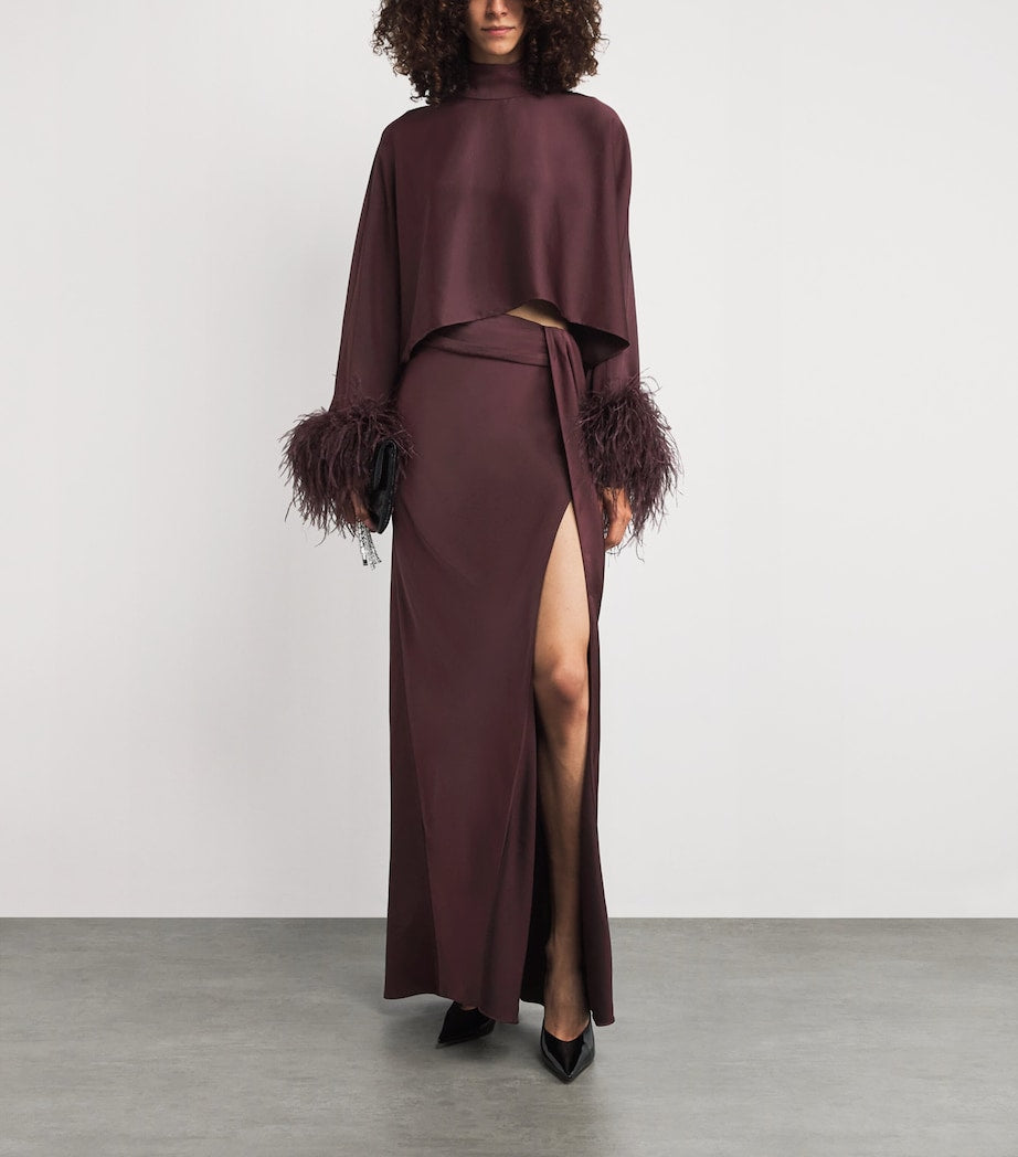 LAPOINTE Purple Asymmetric Maxi Skirt