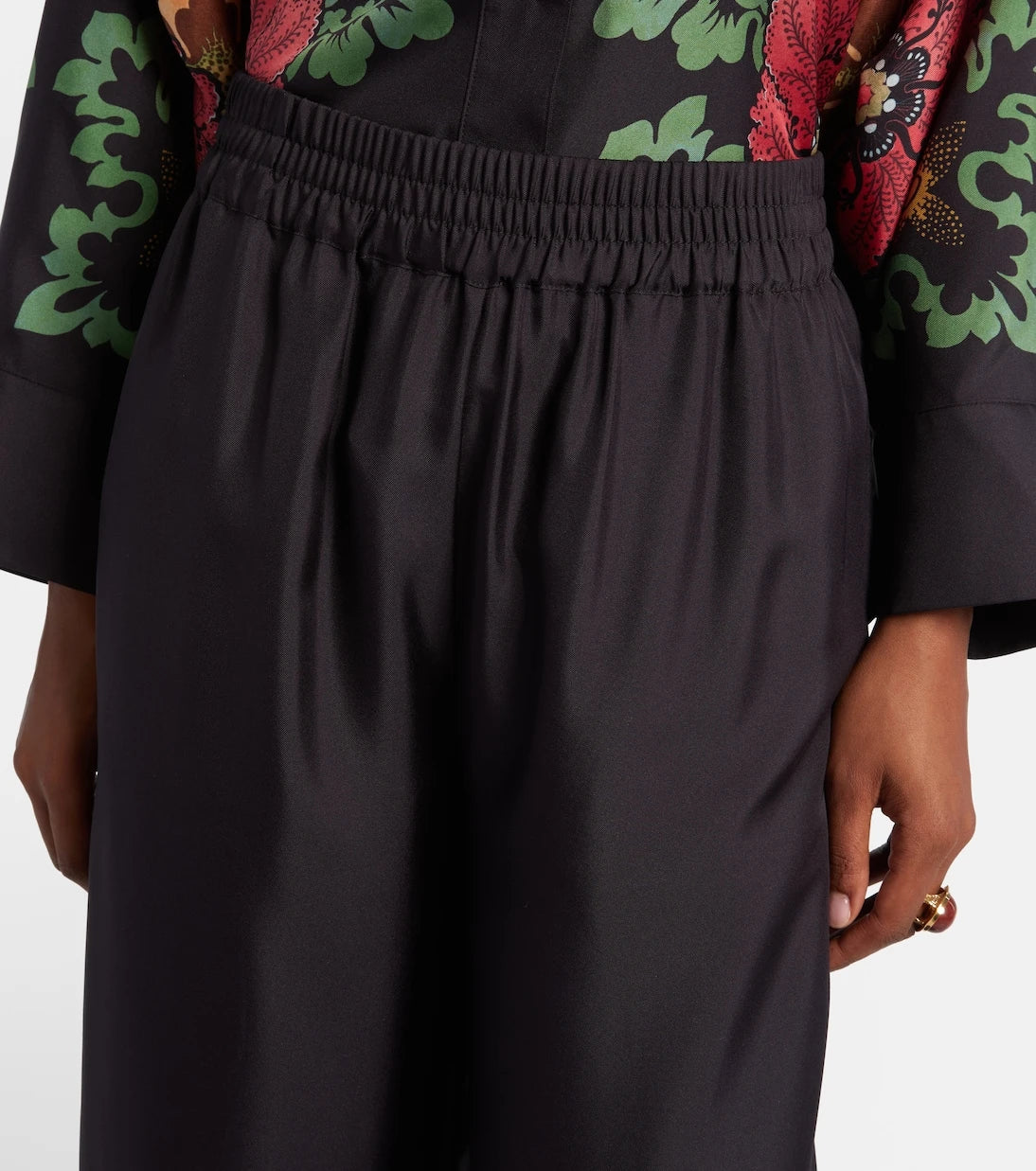 La DoubleJ - Printed silk twill palazzo pants
