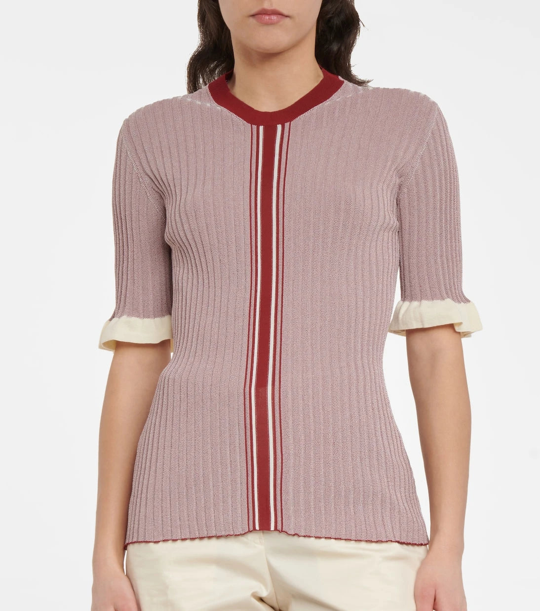 Jil Sander - Striped ribbed-knit top