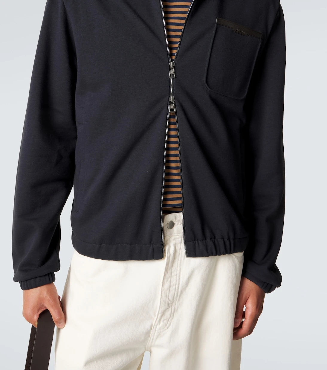 Moncler - Cotton-blend zip-up sweater