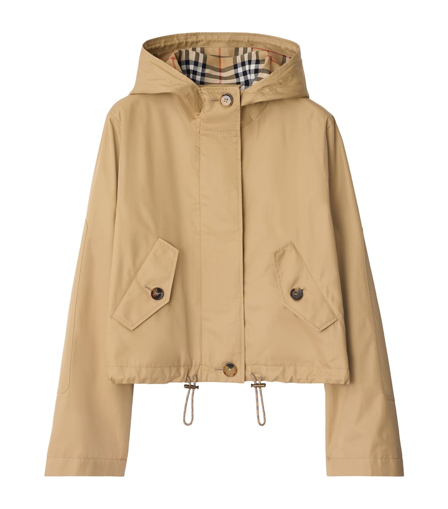 Burberry Beige Gabardine Cropped Parka