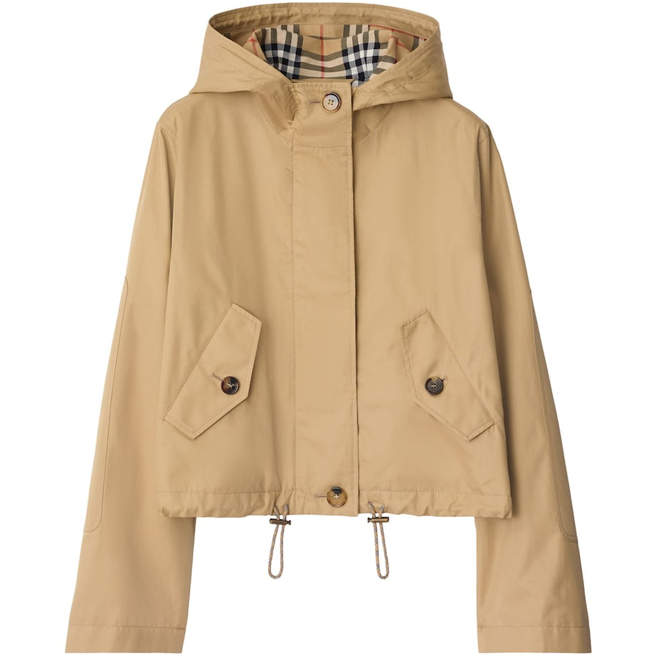 Burberry Beige Gabardine Cropped Parka