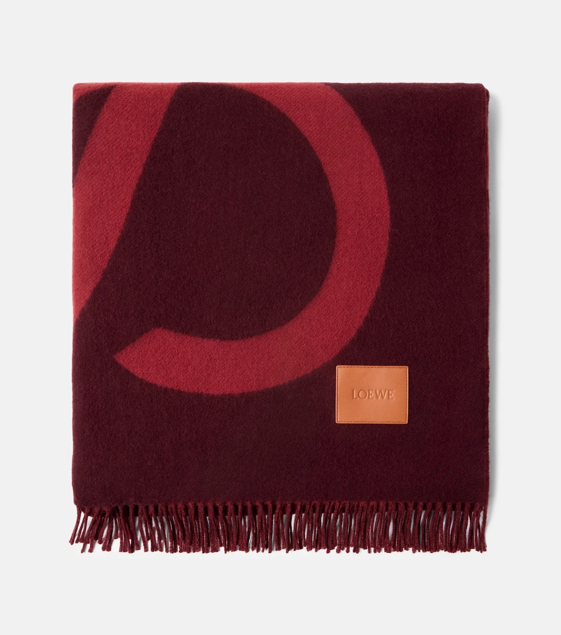 Loewe - بطانية Anagram من الصوف والكشمير المهدبة