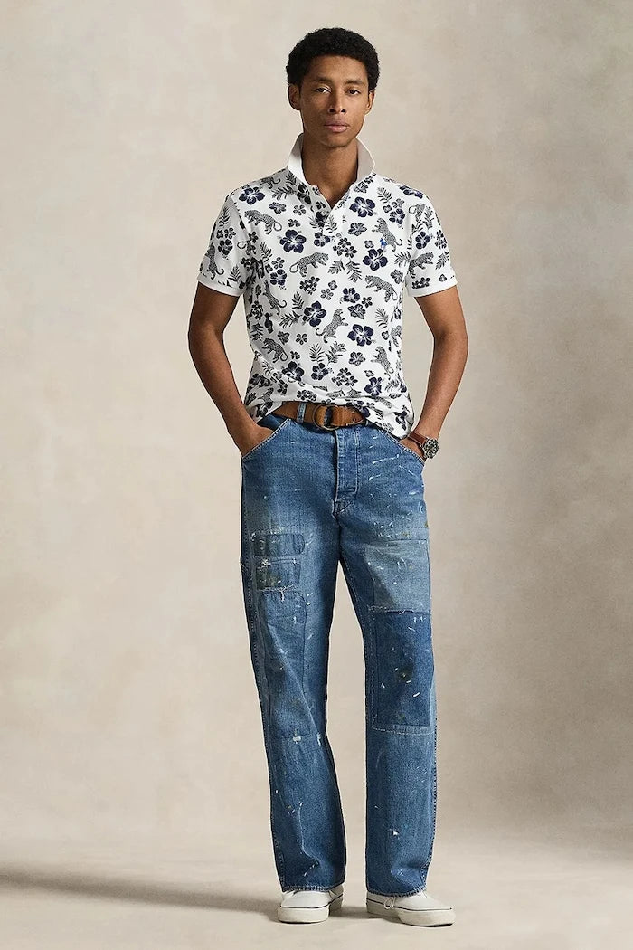 Памучна тениска с яка Polo Ralph Lauren