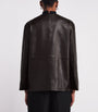 Róhe Brown Mandarin Leather Jacket