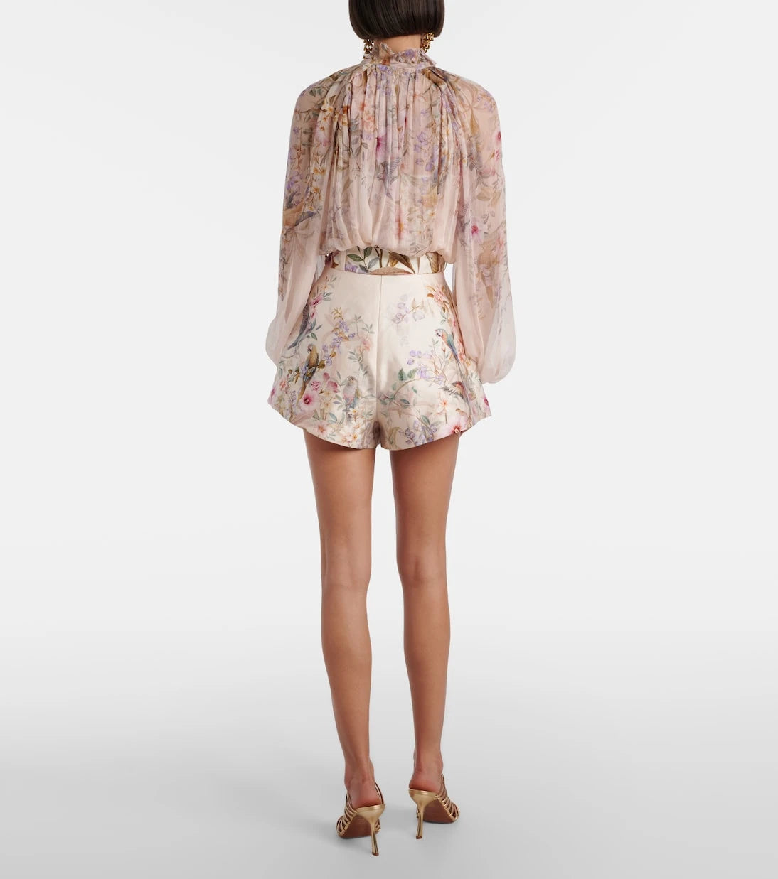 Zimmermann - Rebellion printed silk and cotton shorts