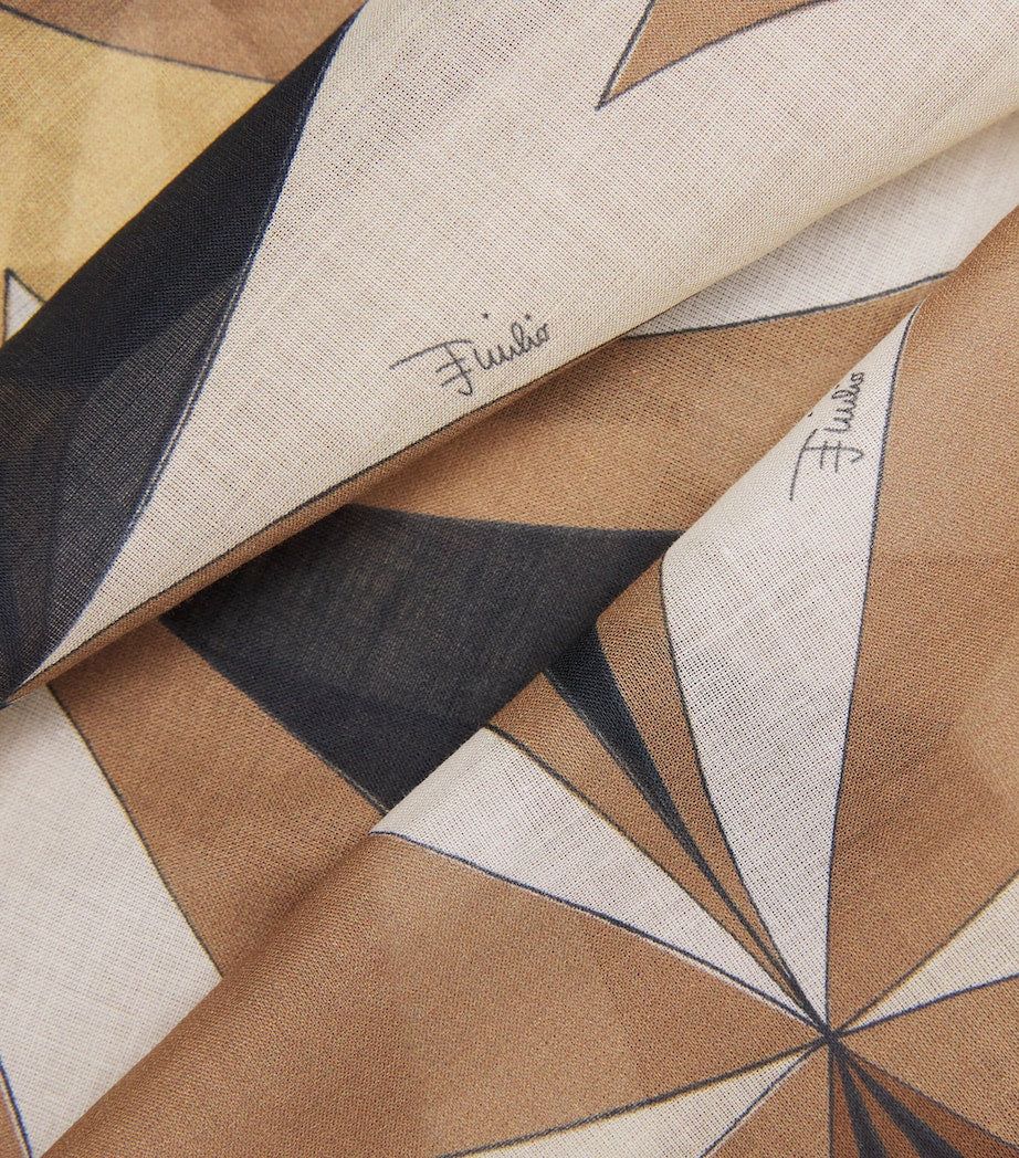 Brown Cotton Collane Print Sarong