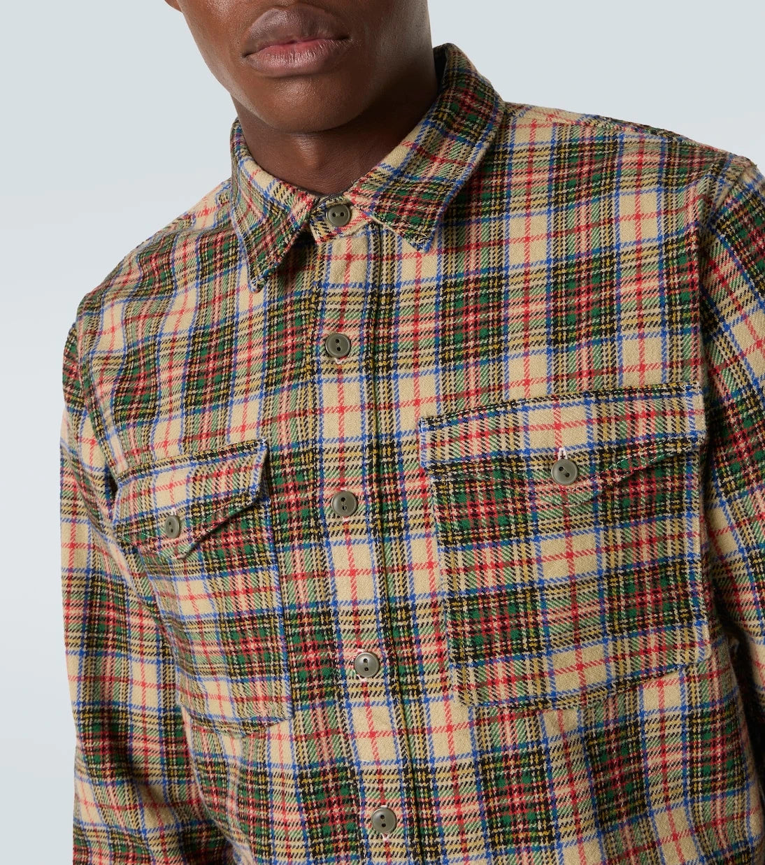 RRL - Plaid wool and cotton-blend twill shirt