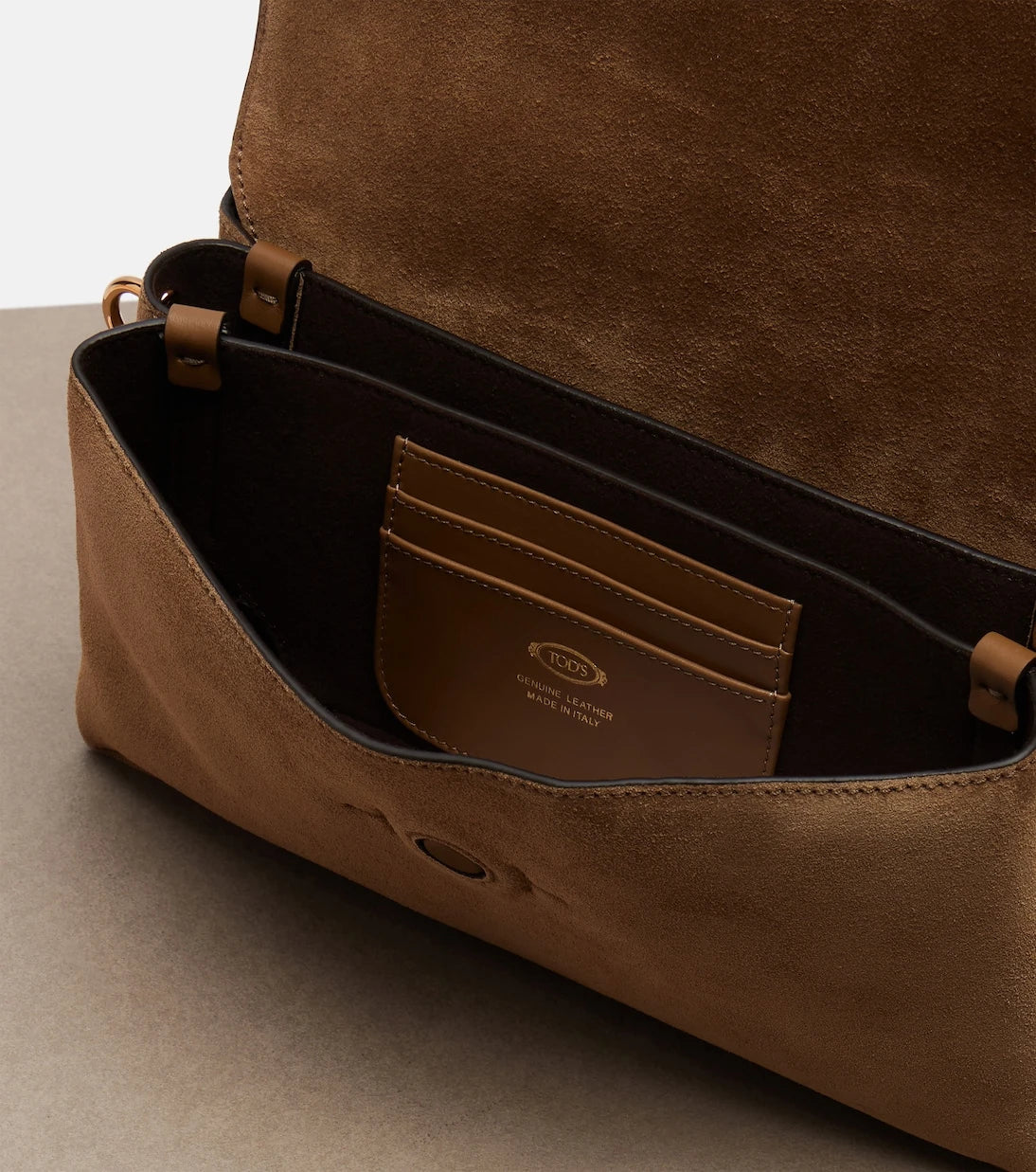 Tod's - T Timeless Small suede shoulder bag