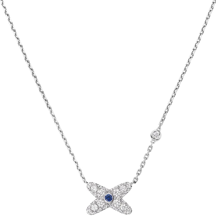 White Gold, Diamond and Sapphire Jeux de Liens Necklace