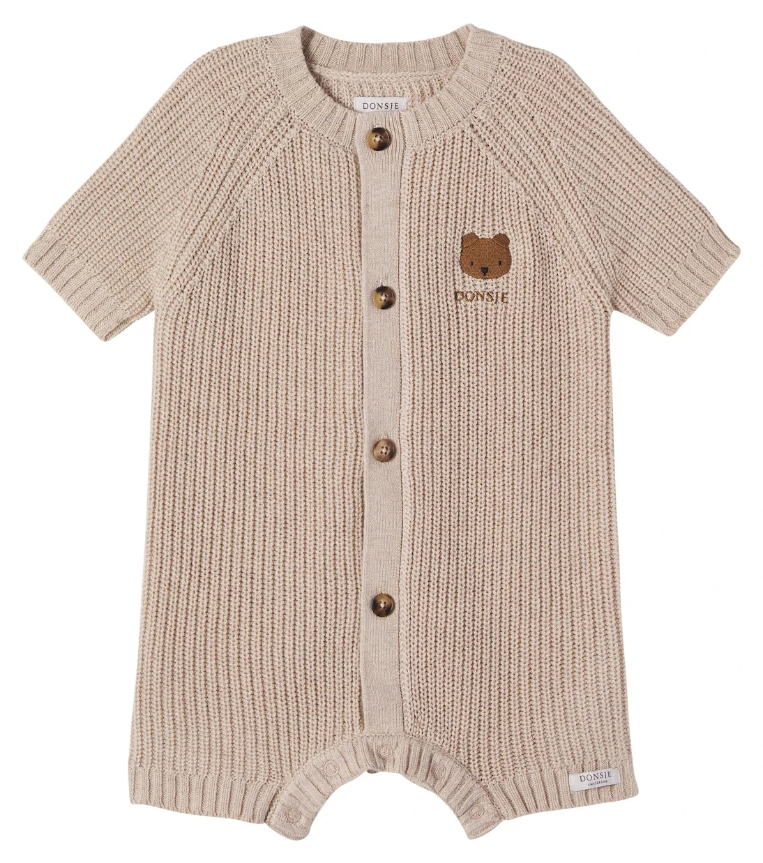 Donsje - Baby Dantje embroidered wool and cotton playsuit