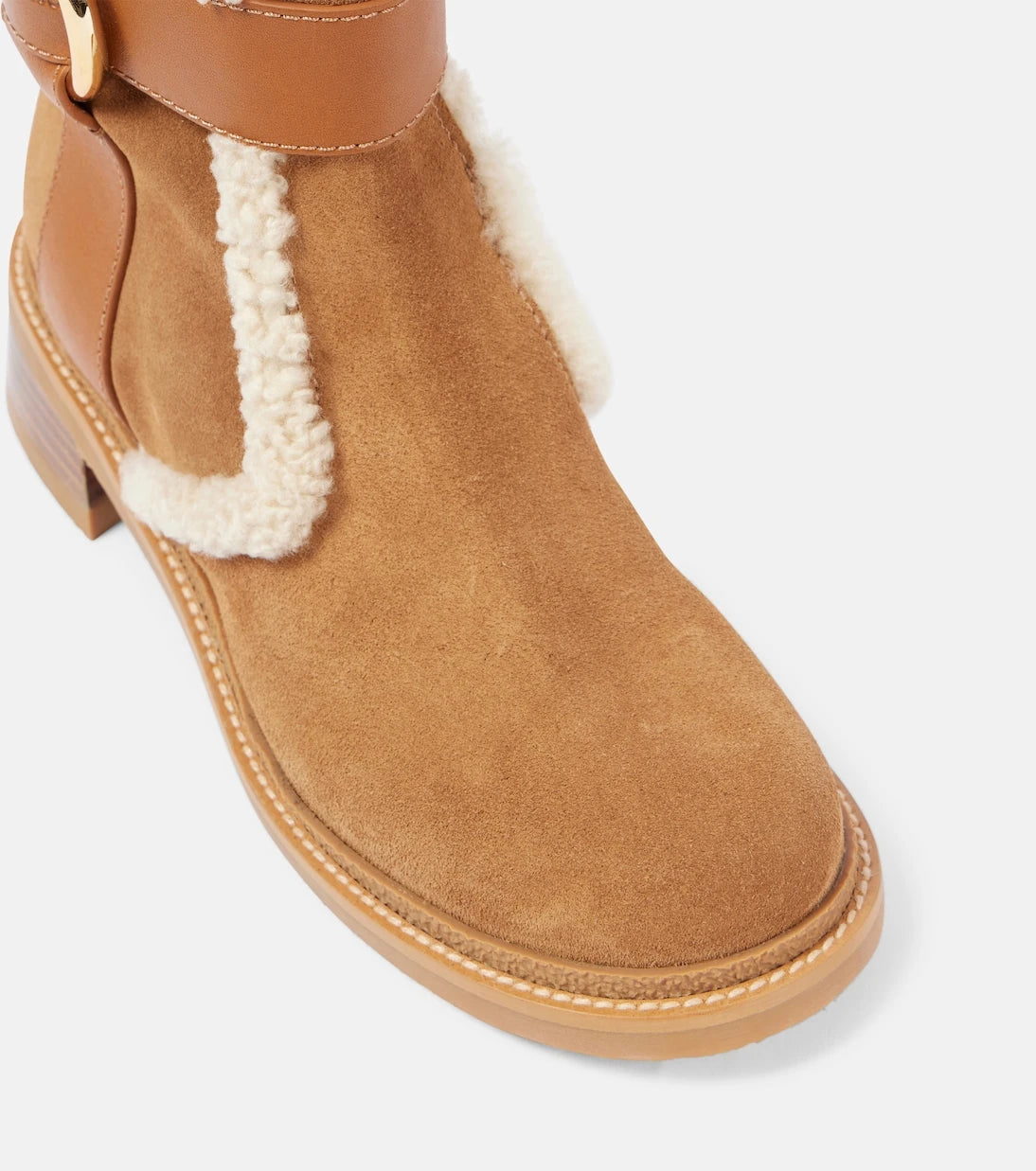 See By Chloé - New Ring suede and shearling knee-high boots