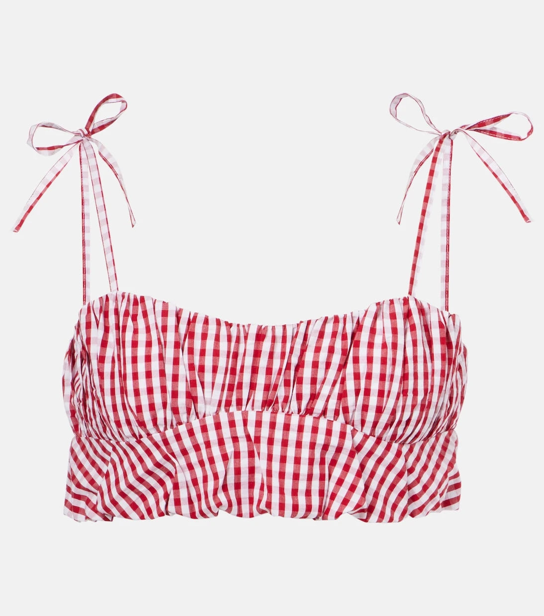 Faithfull - Mira gingham cotton poplin crop top