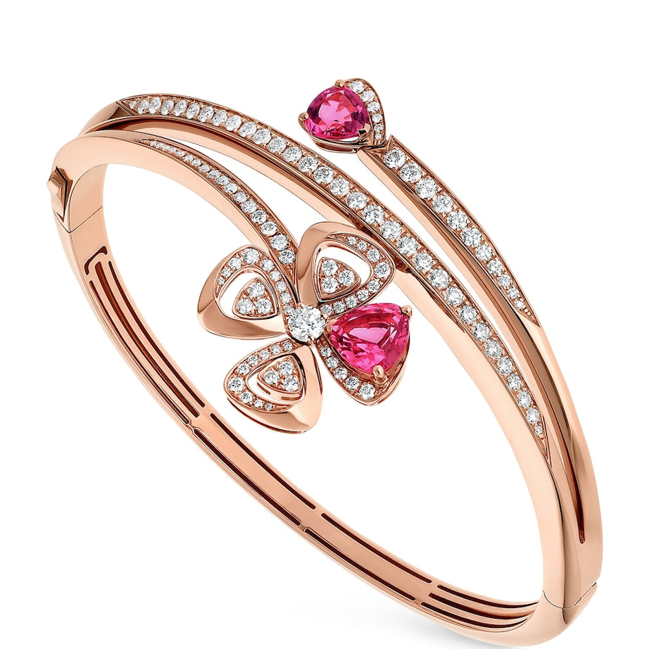 Rose Gold, Diamond and Rubellite Fiorever Bangle