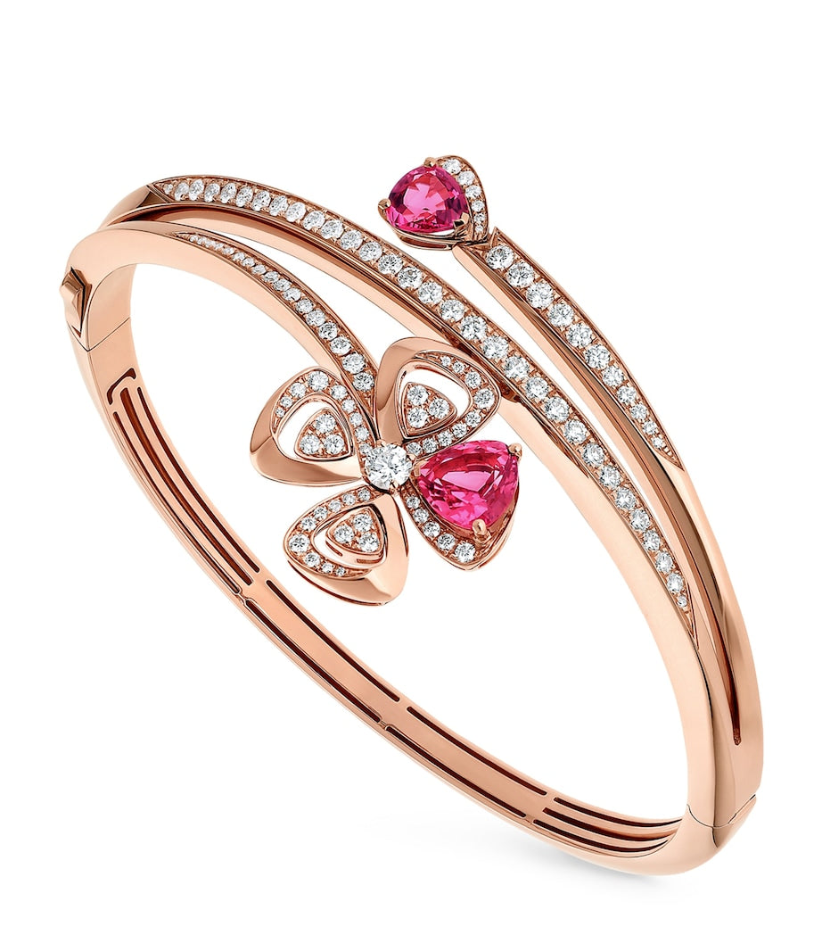 Rose Gold, Diamond and Rubellite Fiorever Bangle