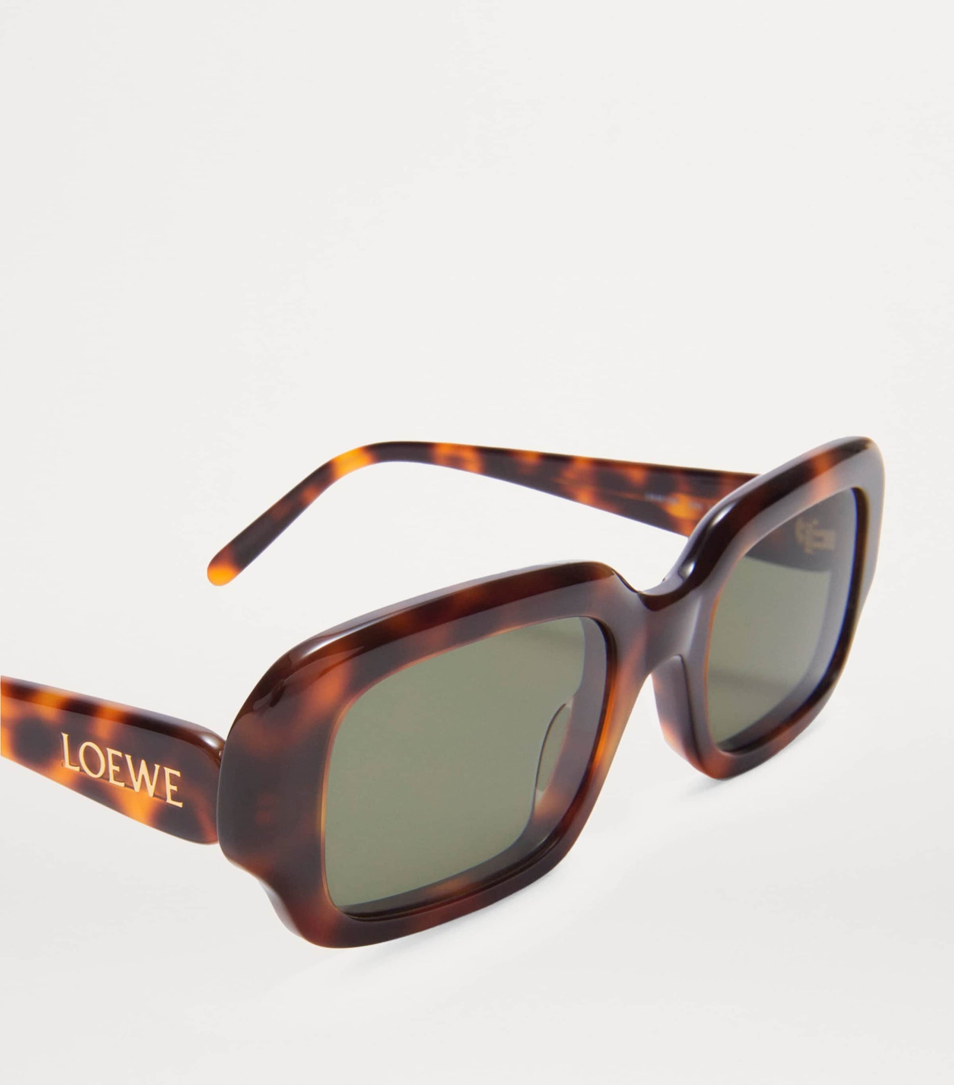 LOEWE Brown Acetate Rectangular Slim Sunglasses