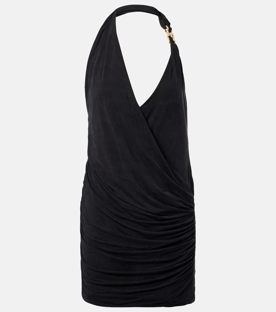 Balmain - Draped halterneck jersey minidress