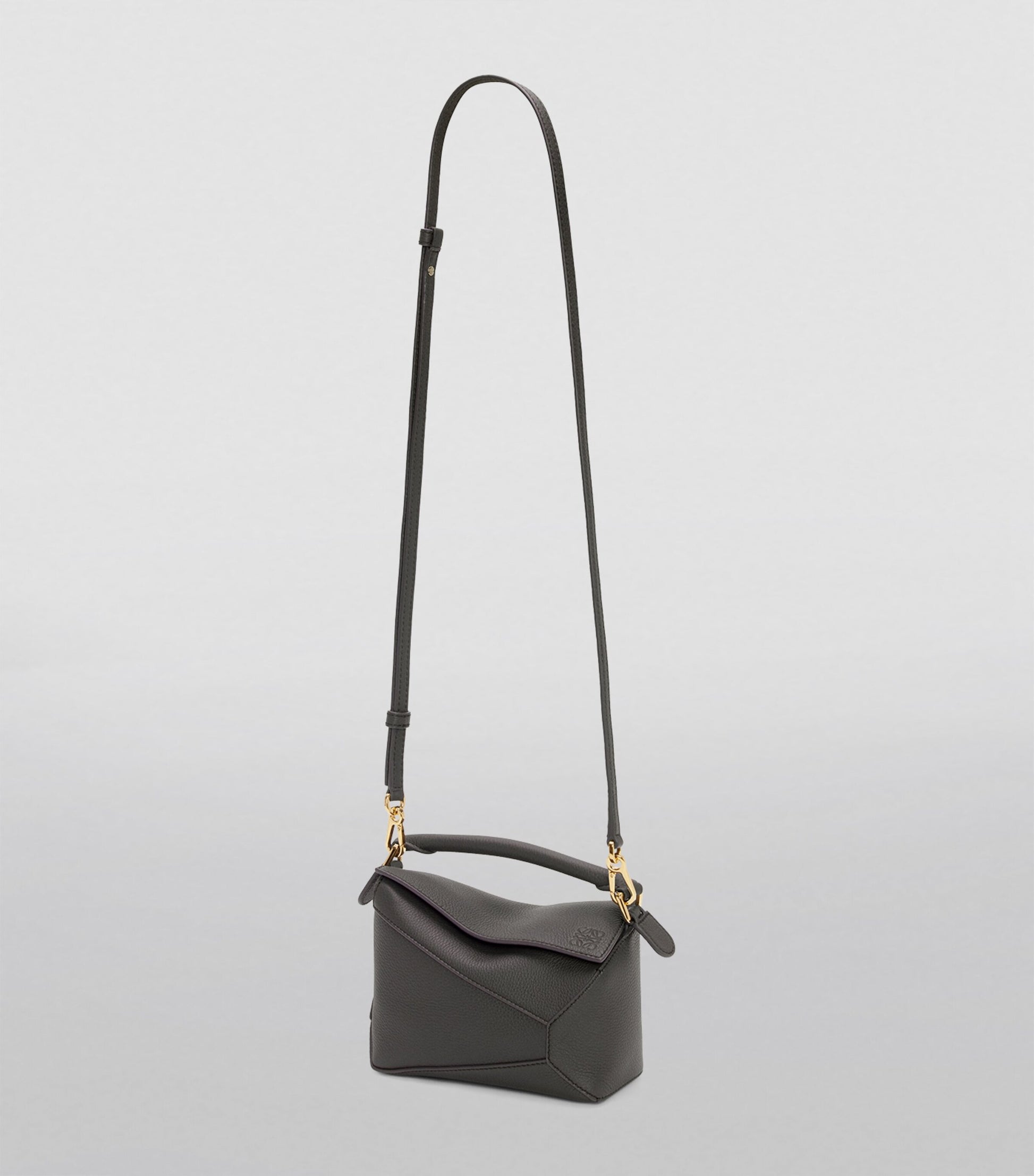 LOEWE Grey Mini Leather Puzzle Edge Top-Handle Bag