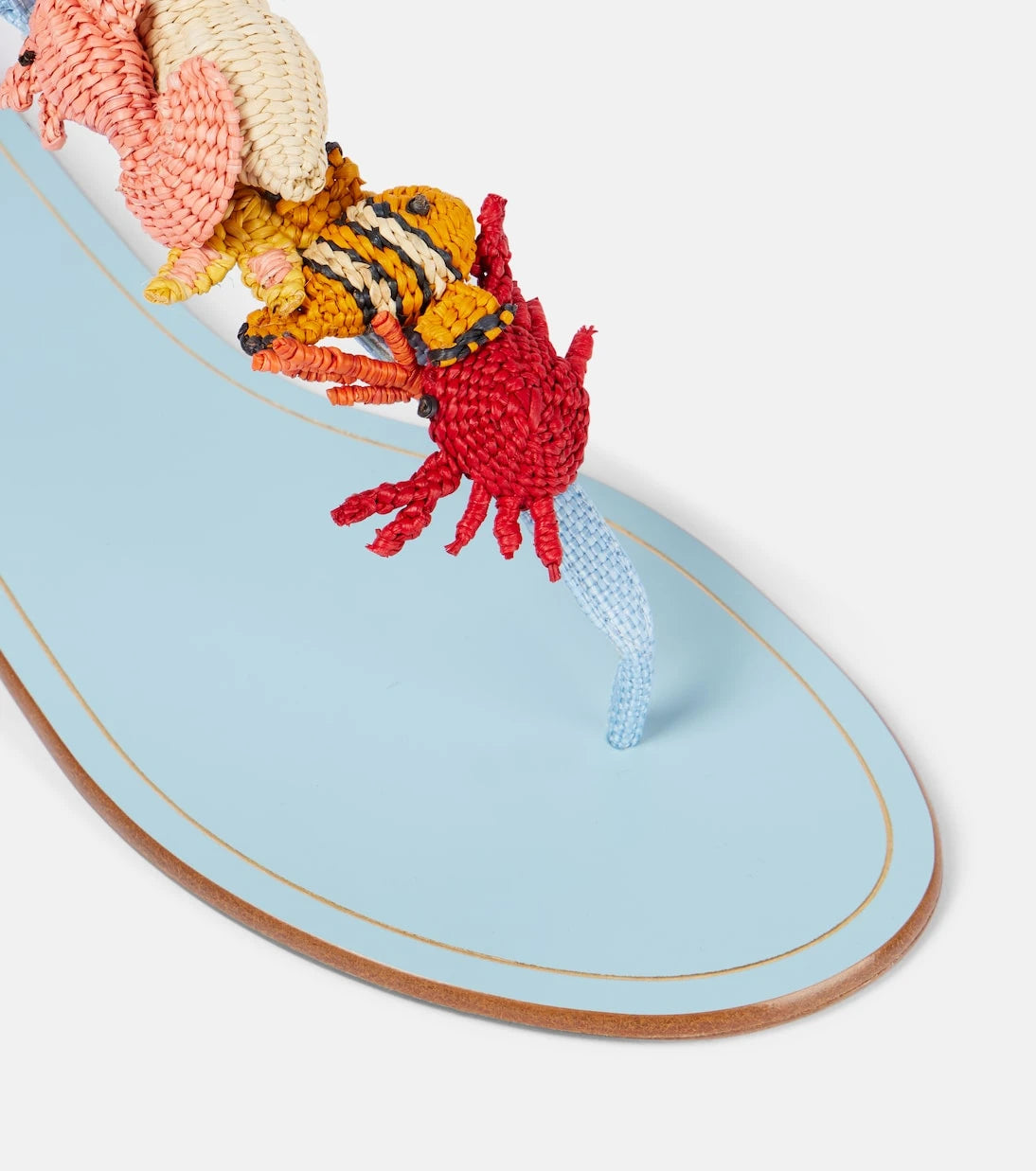 Aquazzura - Marea raffia thong sandals
