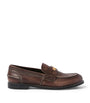 Miu Miu Brown Leather Vintage-Effect Loafers