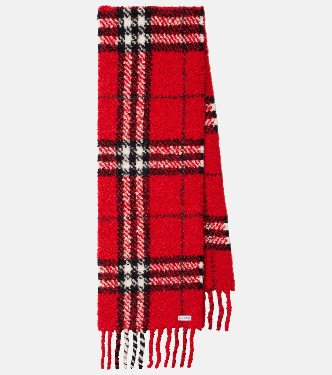 Burberry - Burberry Check alpaca and wool bouclé scarf