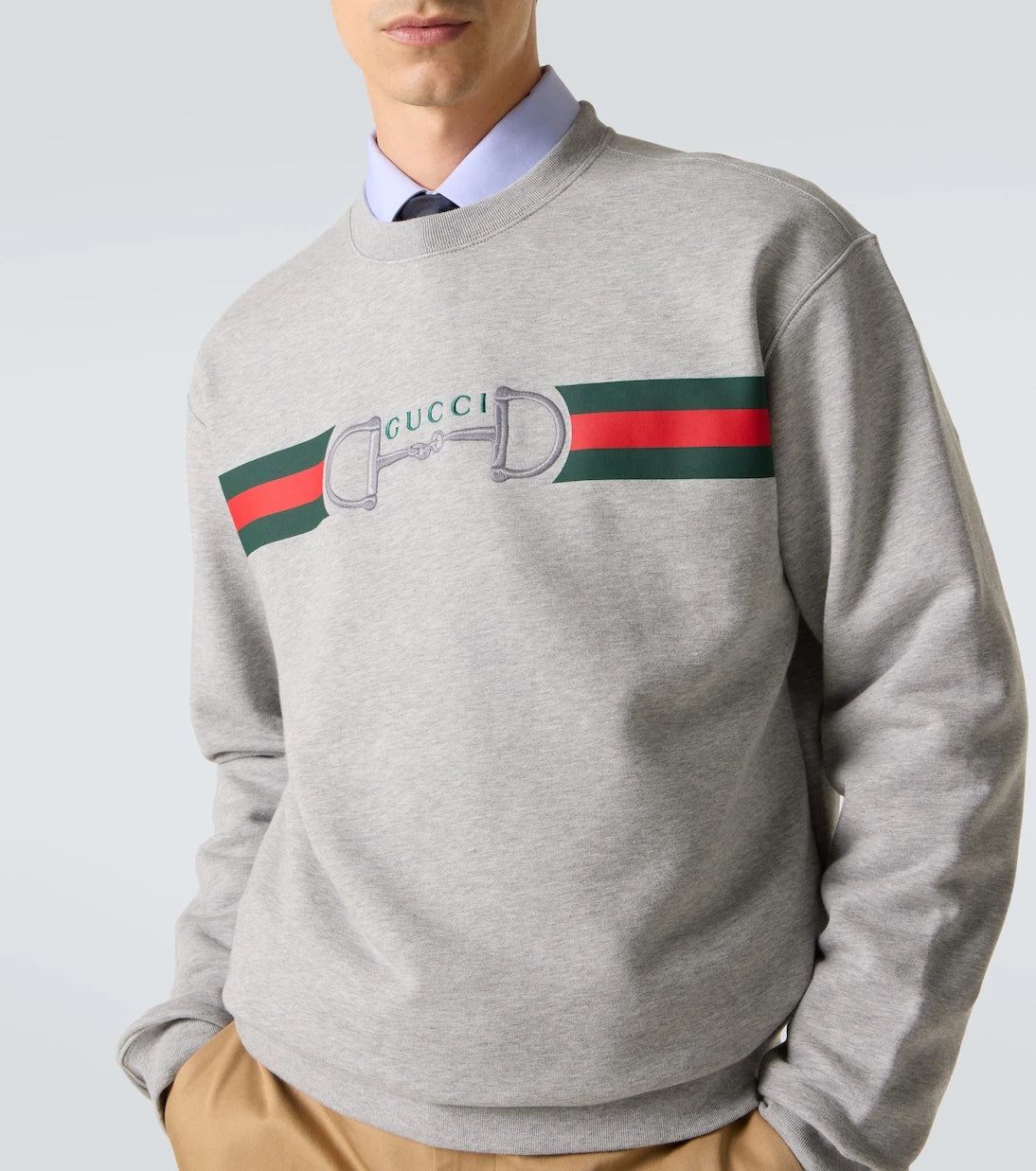Gucci - Web Stripe cotton sweatshirt