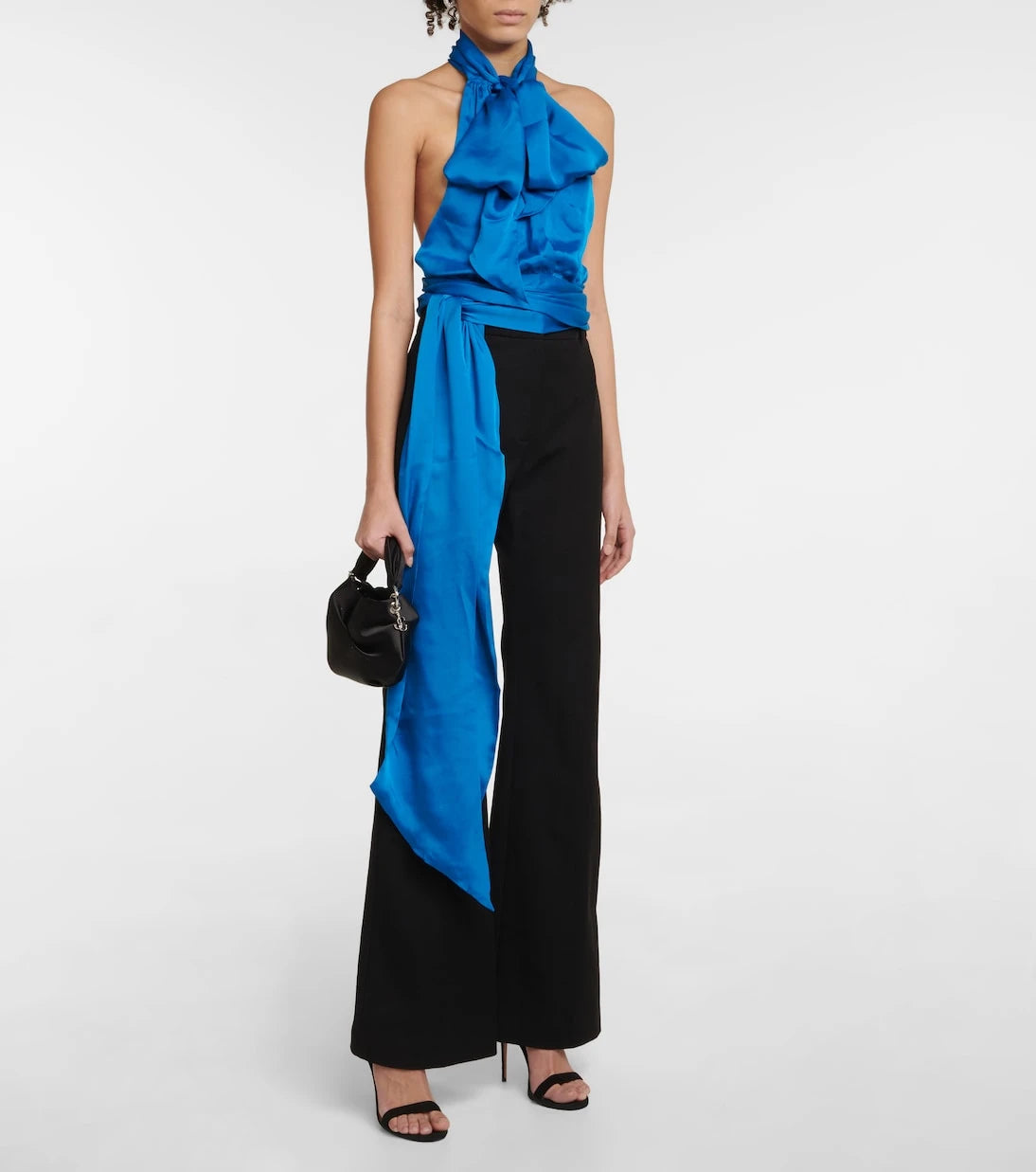 Alexandre Vauthier - Silk charmeuse tie-neck top