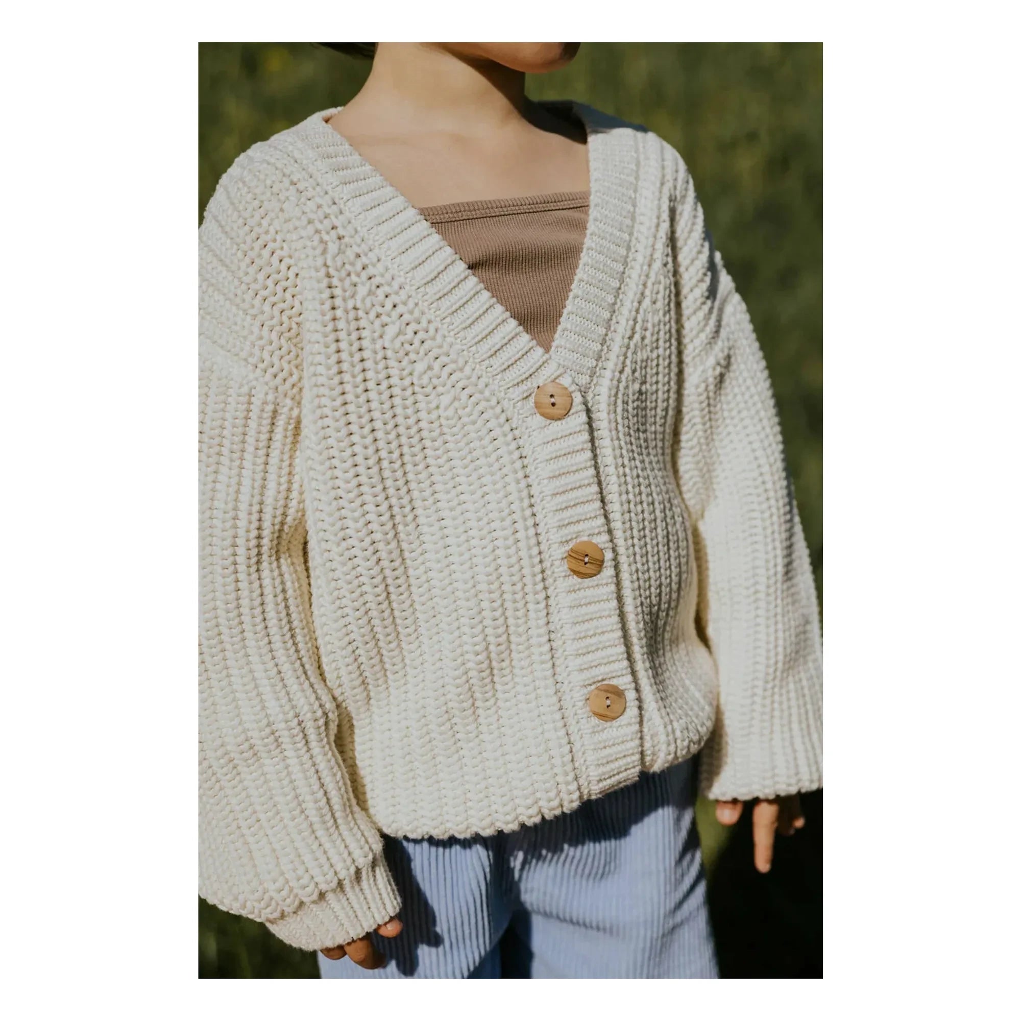 Yuki - Organic Cotton Chunky Cardigan | Ecru