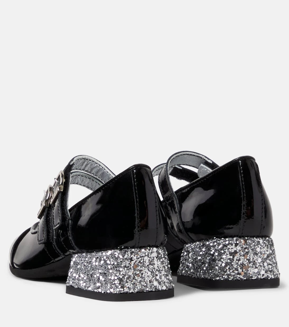Monnalisa - Glitter patent leather Mary Jane flats