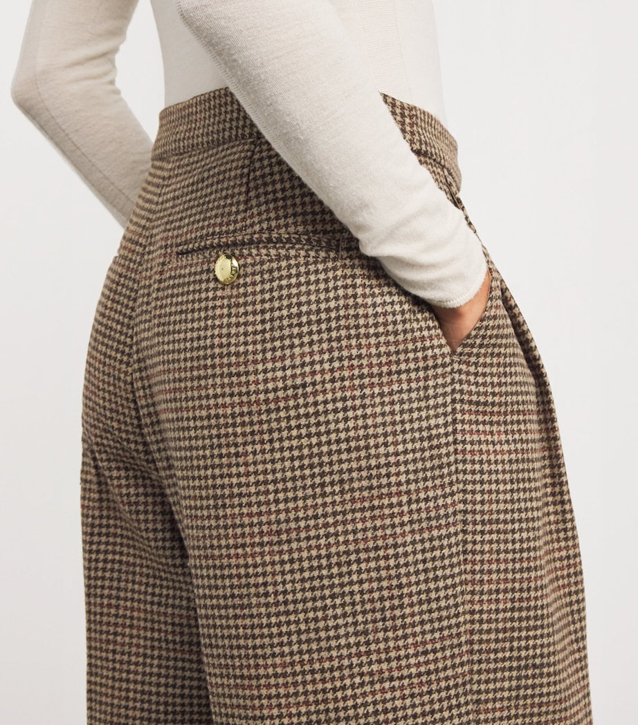 Barbour Multi Wool Tweed Sophia Wide-Leg Trousers