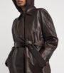 Leather Belted Trench Coat
