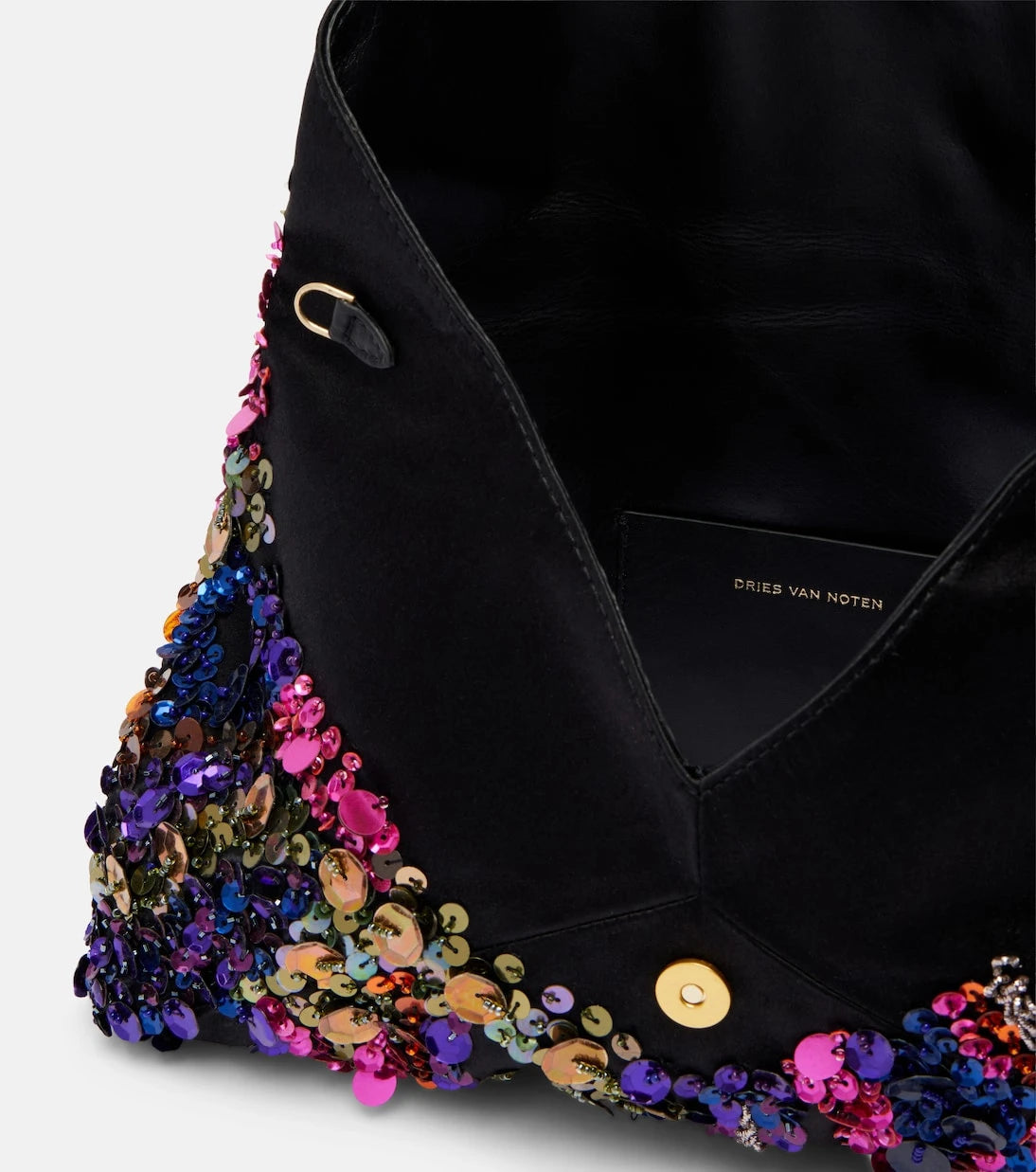 Dries Van Noten - Envelope Medium sequined satin clutch