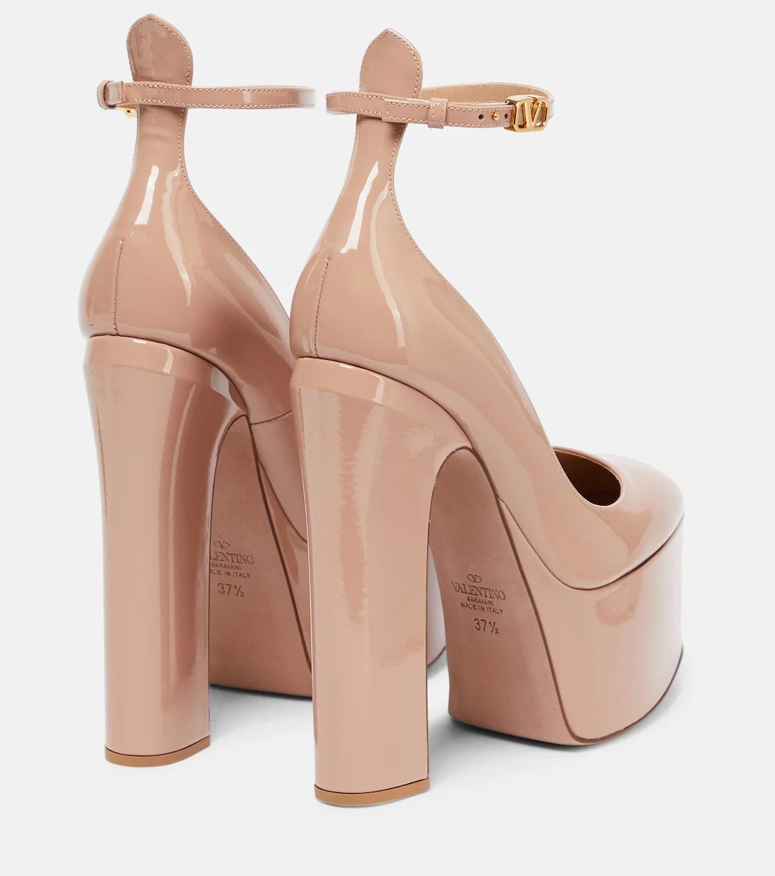 Valentino Garavani - Tan-Go patent leather platform pumps