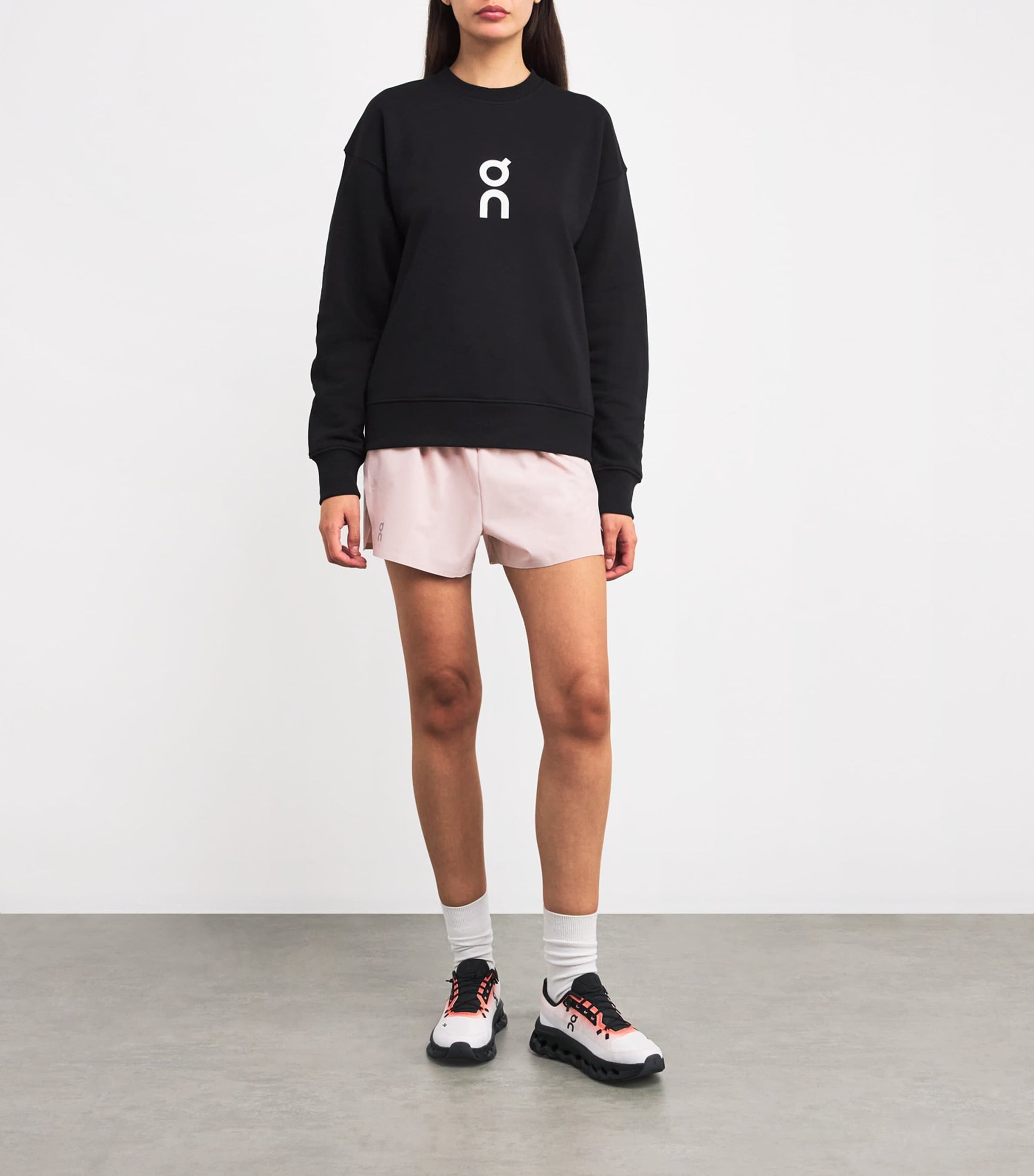 Black Cotton-Blend Club Crew Sweatshirt