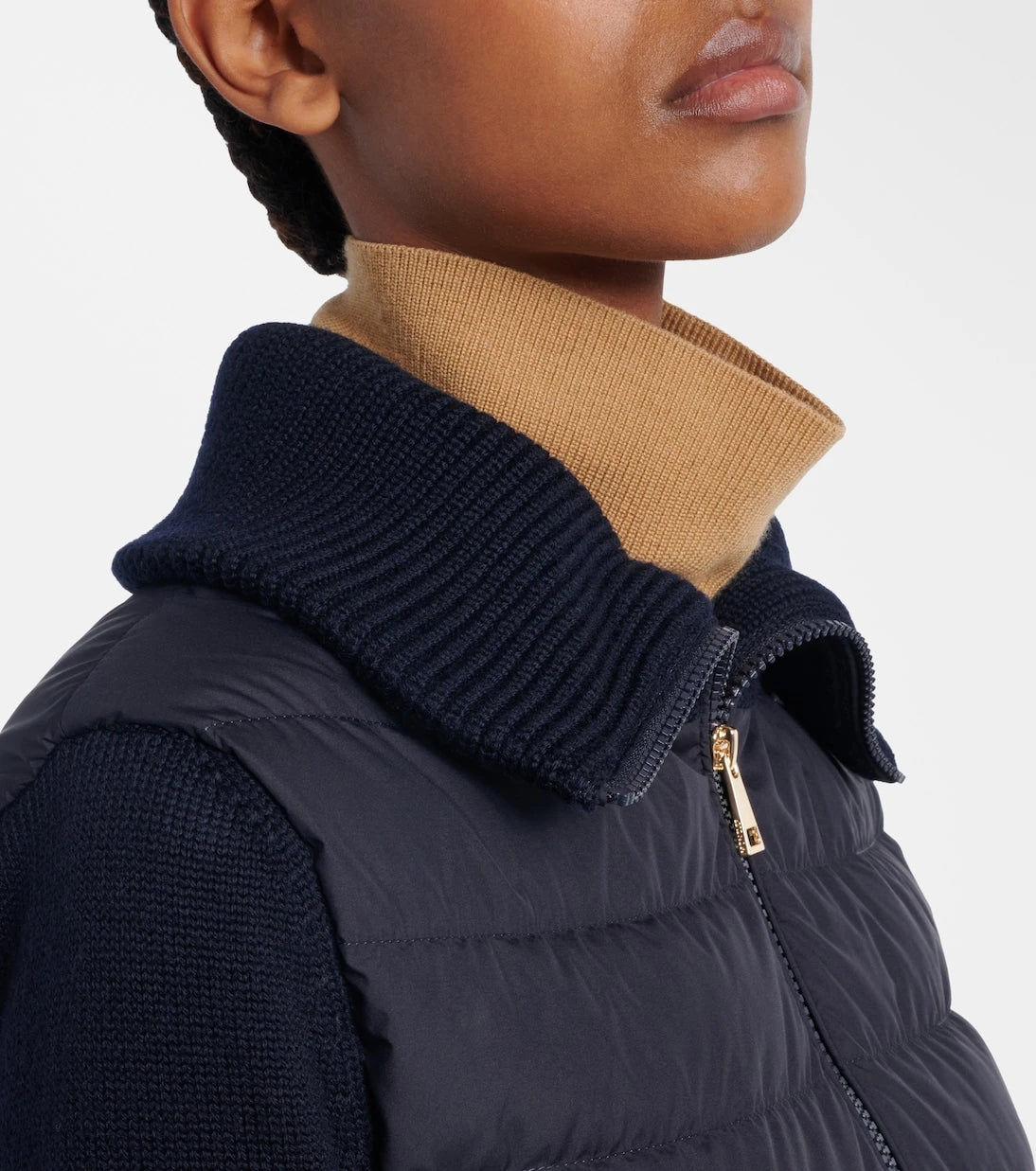 Moncler - Paneled quilted down jacket