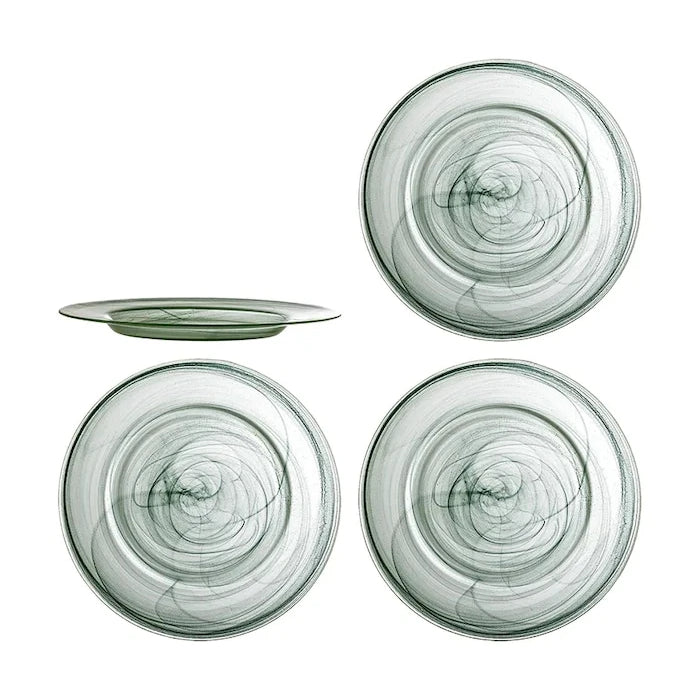 Bloomingville renkli cam tabak seti 33 x 2,5 cm