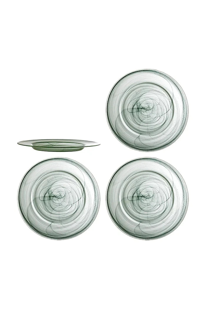 Bloomingville renkli cam tabak seti 33 x 2,5 cm