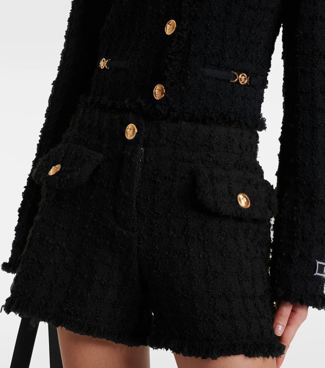 Versace - Heritage cotton-blend tweed shorts