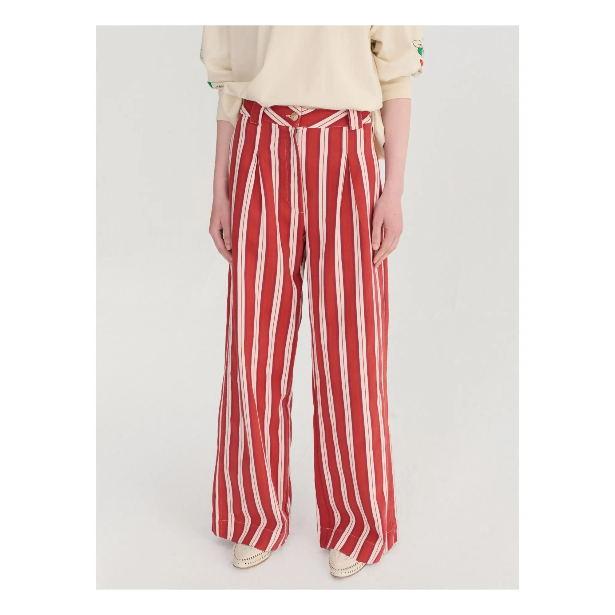 Bobo Choses - Cotton Stripe Pants | Red